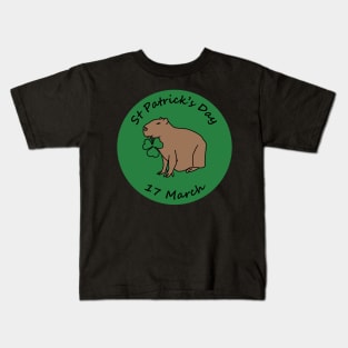 Capybara and Shamrock St Patricks Day Kids T-Shirt